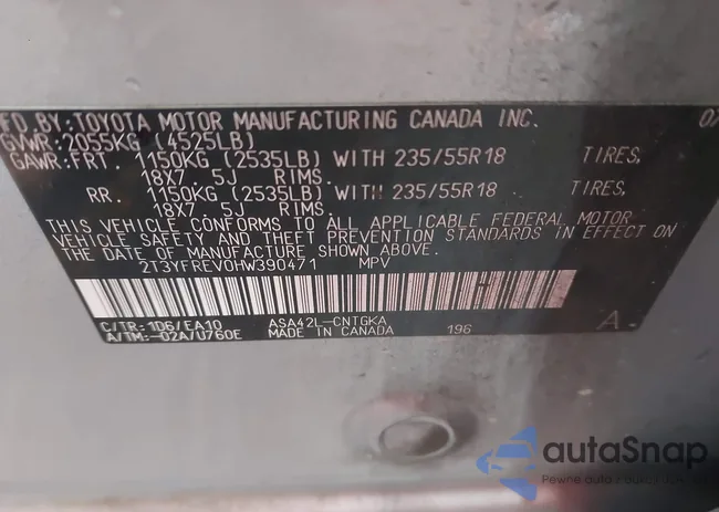 2T3YFREV0HW390471: 43866379