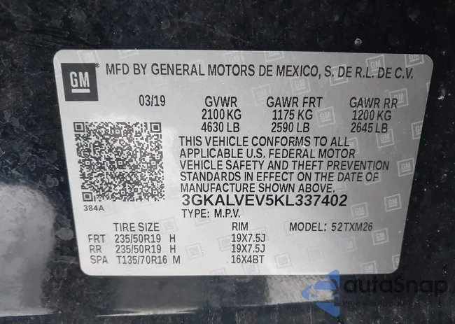 3GKALVEV5KL337402: 43865531