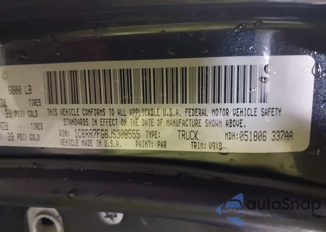 1C6RR7FG6JS308555: 43865579