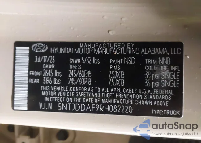 5NTJDDAF9RH082220: 43865609