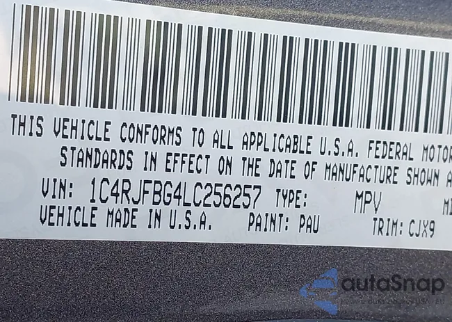 1C4RJFBG4LC256257: 43865624