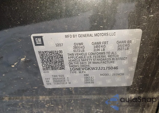 1GNEVGKW2JJ175046: 43865638