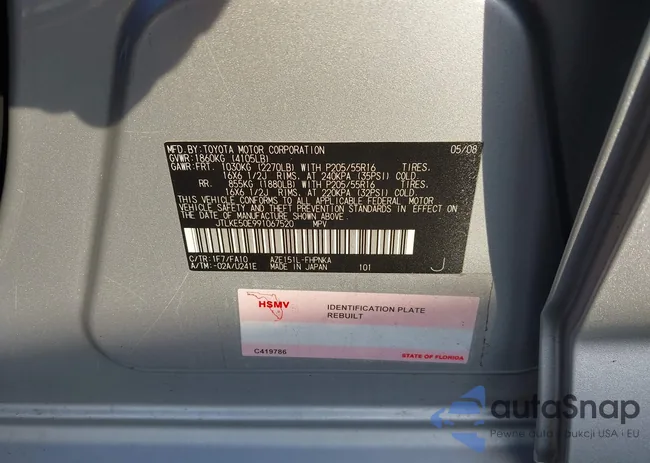 JTLKE50E991067520: 43865764