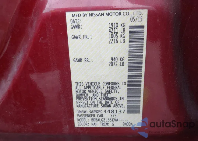 1N4AL3APXFC448137: 43865862