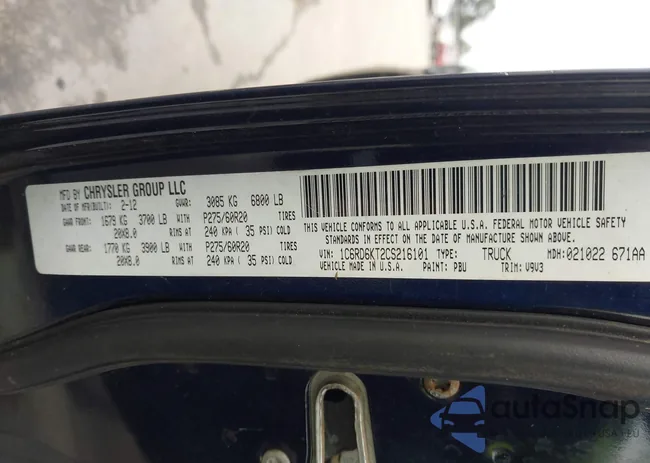 1C6RD6KT2CS216101: 43866912