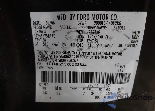 1FTNF215X8EE38341: 43867094