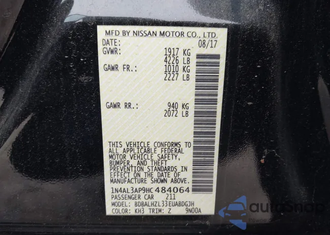 1N4AL3AP9HC484064: 43867146