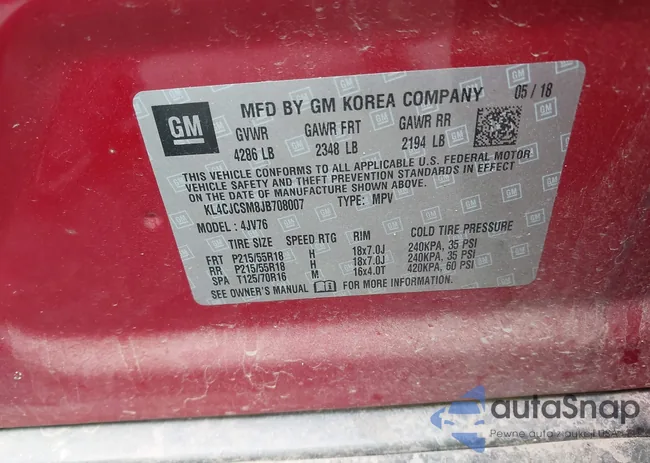 KL4CJCSM8JB708007: 43867168