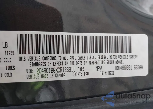 2C4RC1BGXCR126911: 43867171