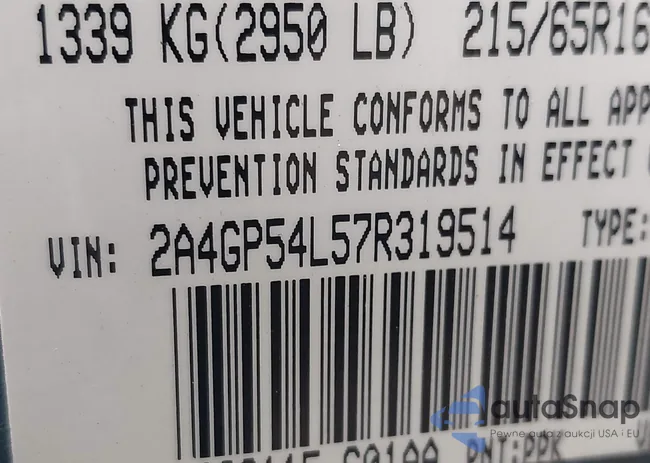 2A4GP54L57R319514: 43867301