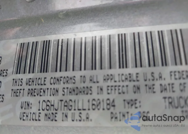 1C6HJTAG1LL160184: 43867315