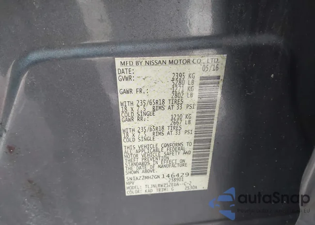 5N1AZ2MH2GN146429: 43867344