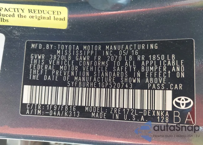 5YFBURHE1GP520743: 43867361