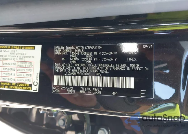 2T2BAMBAXRC037557: 43867424