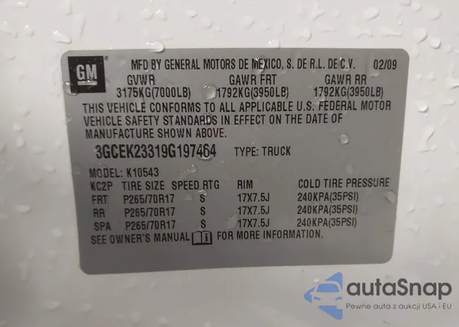 3GCEK23319G197464: 43866467