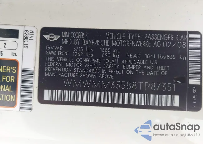 WMWMM33588TP87351: 43866687