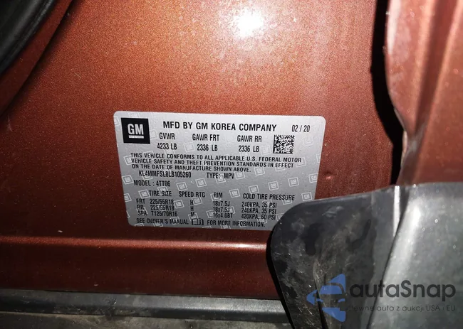 KL4MMFSL8LB105260: 43867945