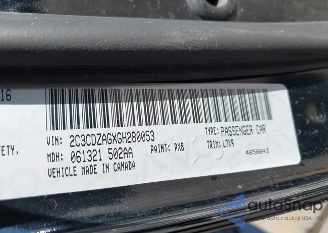 2C3CDZAGXGH280053: 43868001