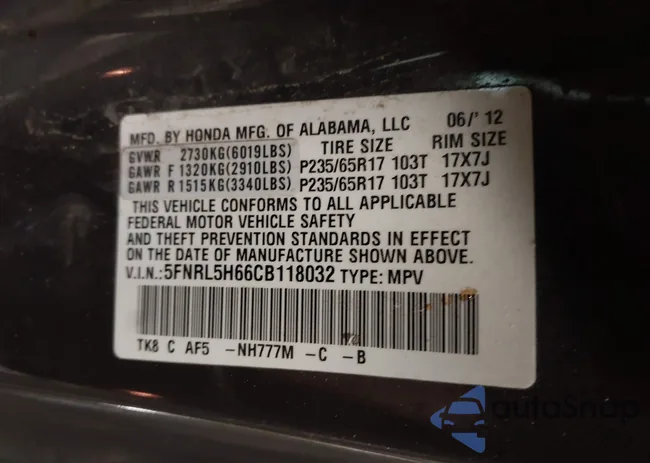 5FNRL5H66CB118032: 43868065