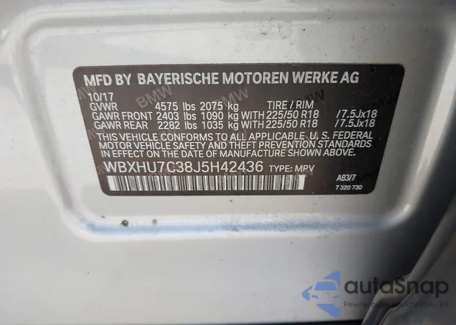 WBXHU7C38J5H42436: 43868104