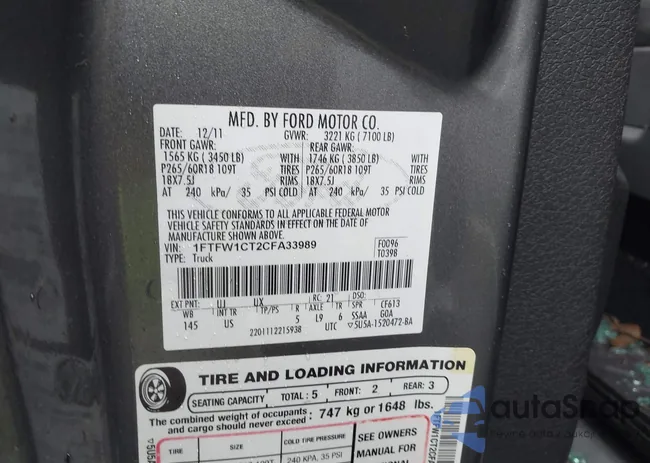 1FTFW1CT2CFA33989: 43868129