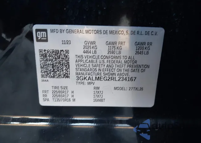 3GKALMEG2RL234167: 43868144