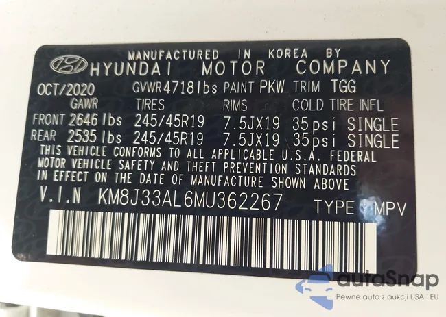 KM8J33AL6MU362267: 43868205