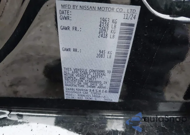 1N4BL4DVXSN345416: 43868266