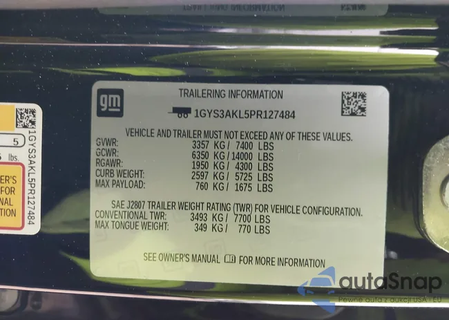 1GYS3AKL5PR127484: 43868309