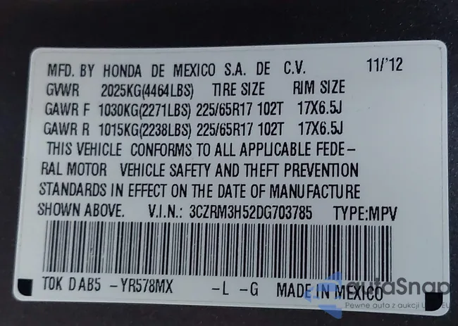 3CZRM3H52DG703785: 43868372