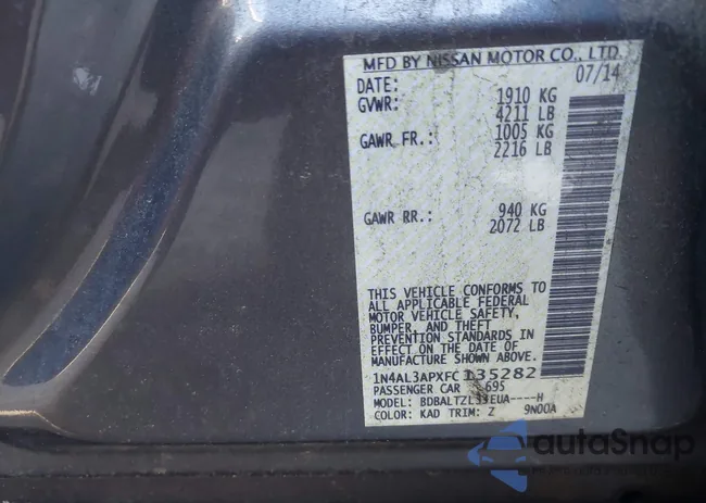 1N4AL3APXFC135282: 43867511