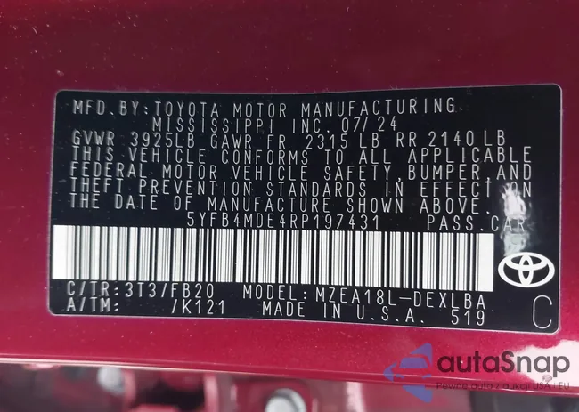 5YFB4MDE4RP197431: 43867665