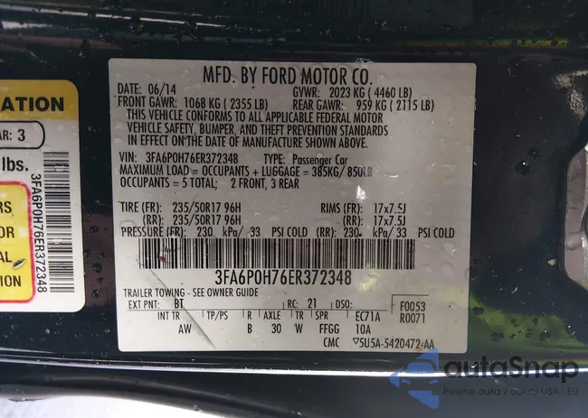 3FA6P0H76ER372348: 43867680