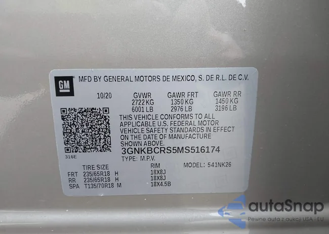 3GNKBCRS5MS516174: 43867727