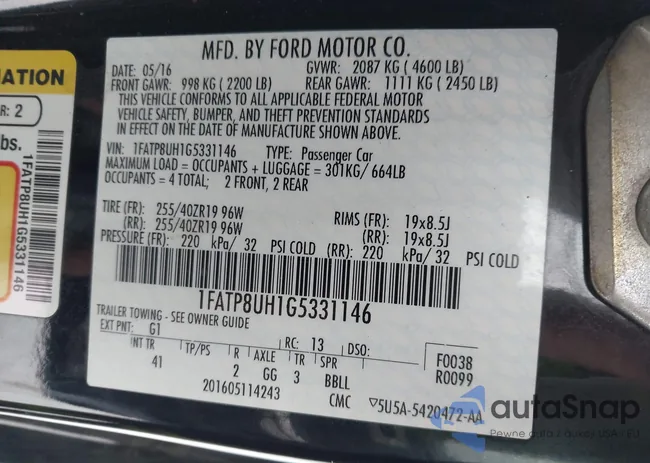 1FATP8UH1G5331146: 43869091