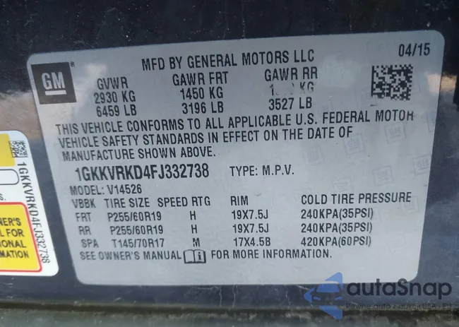 1GKKVRKD4FJ332738: 43869243