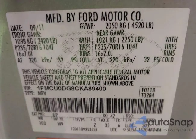 1FMCU0DG8CKA89409: 43869247