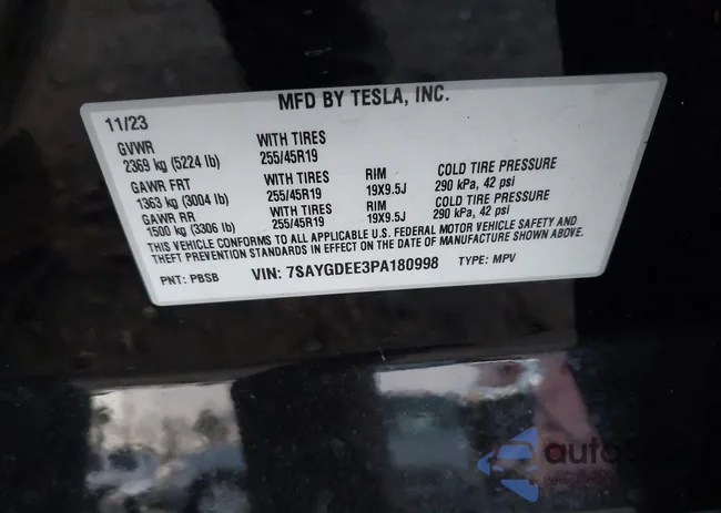 7SAYGDEE3PA180998: 43869876