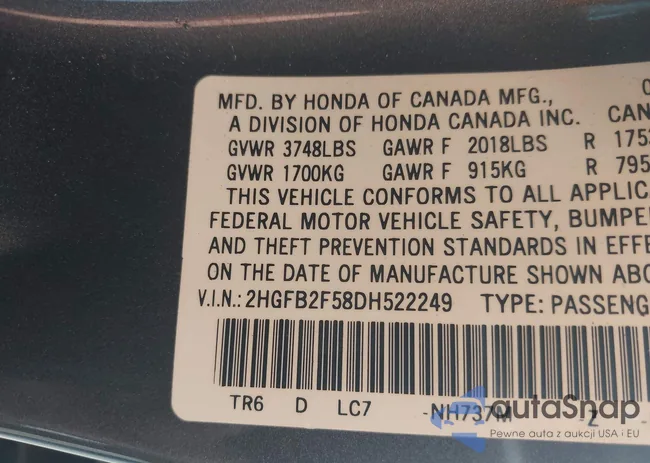 2HGFB2F58DH522249: 43870039