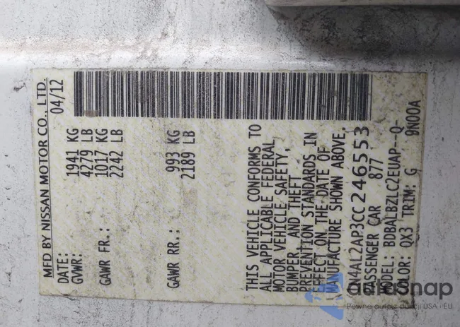 1N4AL2AP3CC246553: 43870220