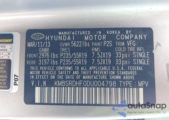 KM8SRDHF0DU004798: 43870276