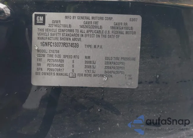 1GNFC13077R374539: 43870389