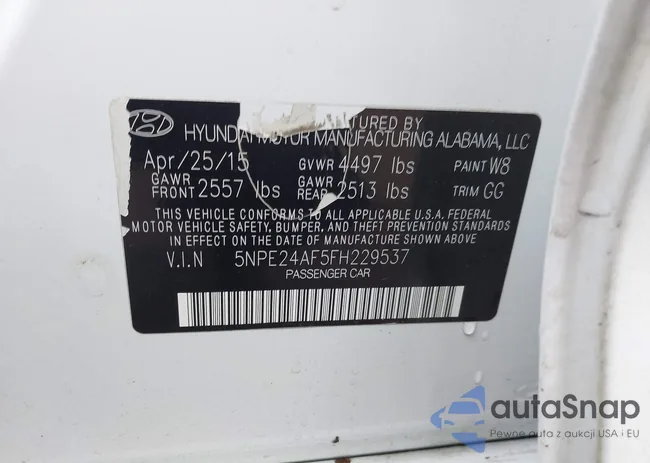 5NPE24AF5FH229537: 43869541