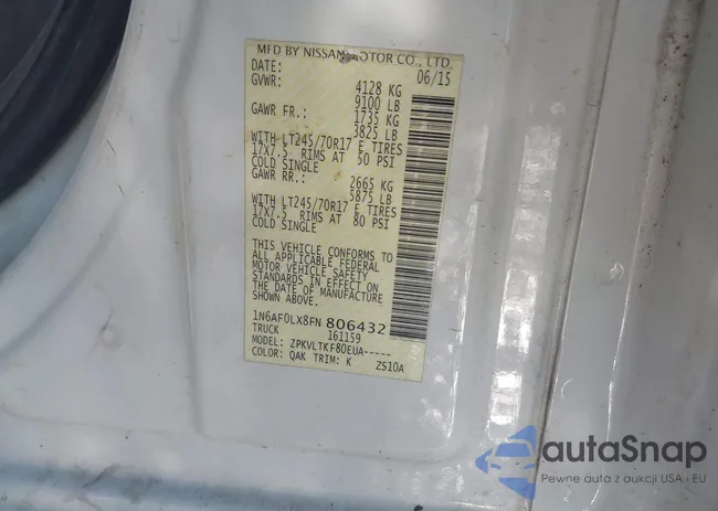 1N6AF0LX8FN806432: 43869665