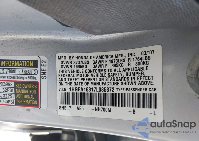 1HGFA16817L085872: 43869813