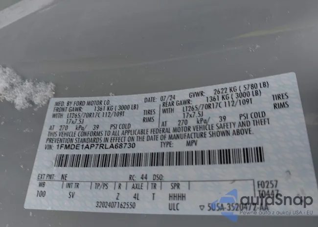 1FMDE1AP7RLA68730: 43871154