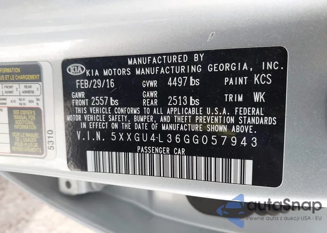 5XXGU4L36GG057943: 43871271