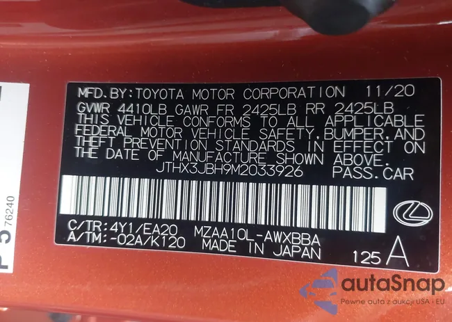 JTHX3JBH9M2033926: 43871330