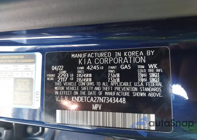 KNDETCA27N7343448: 43871370