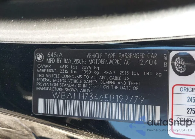 WBAEH73465B192779: 43871373